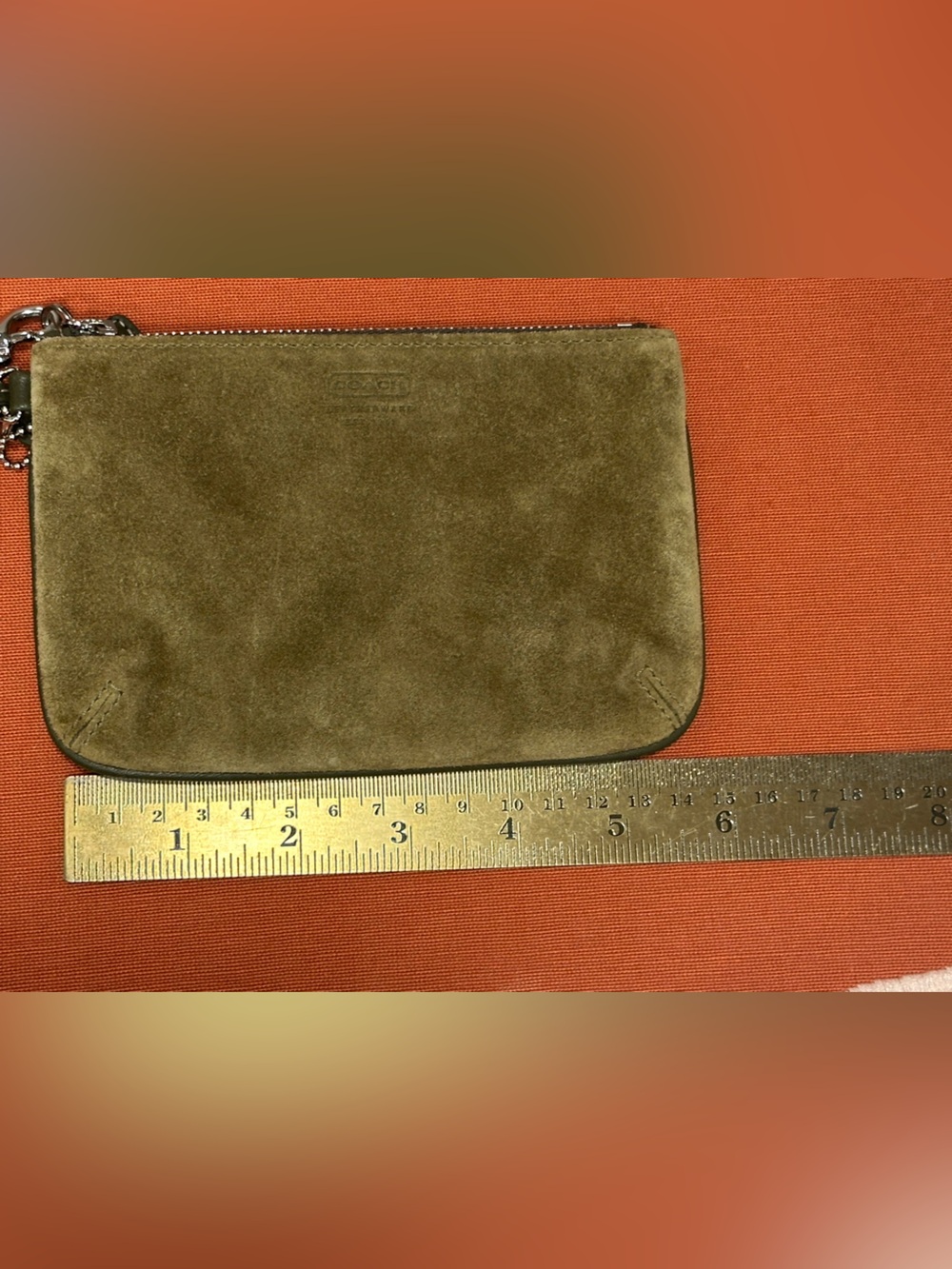 Coach Olive Suede Wristlet Clutch